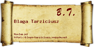Blaga Tarziciusz névjegykártya